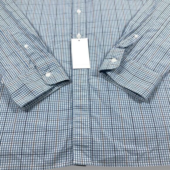 NWT Bloomingdales Button Down Shirt Mens Size Large L Slim Fit Stretch Blue - Picture 5 of 9